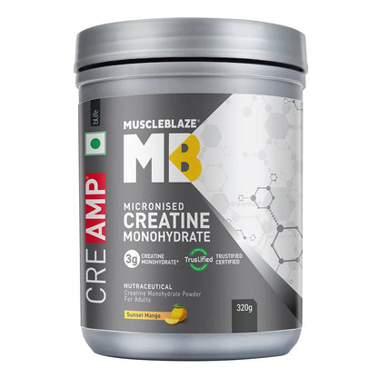 MuscleBlaze Micronised Creatine Monohydrate CreAMP Powder | Trustified Certified Creatine