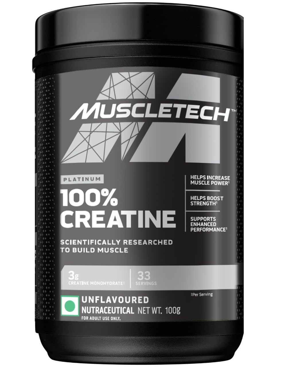 MuscleTech Platinum 100% Creatine Powder | Scientifically Researched to Build Muscle | Increase Muscle Power |Boost Strength & Enhance Performance