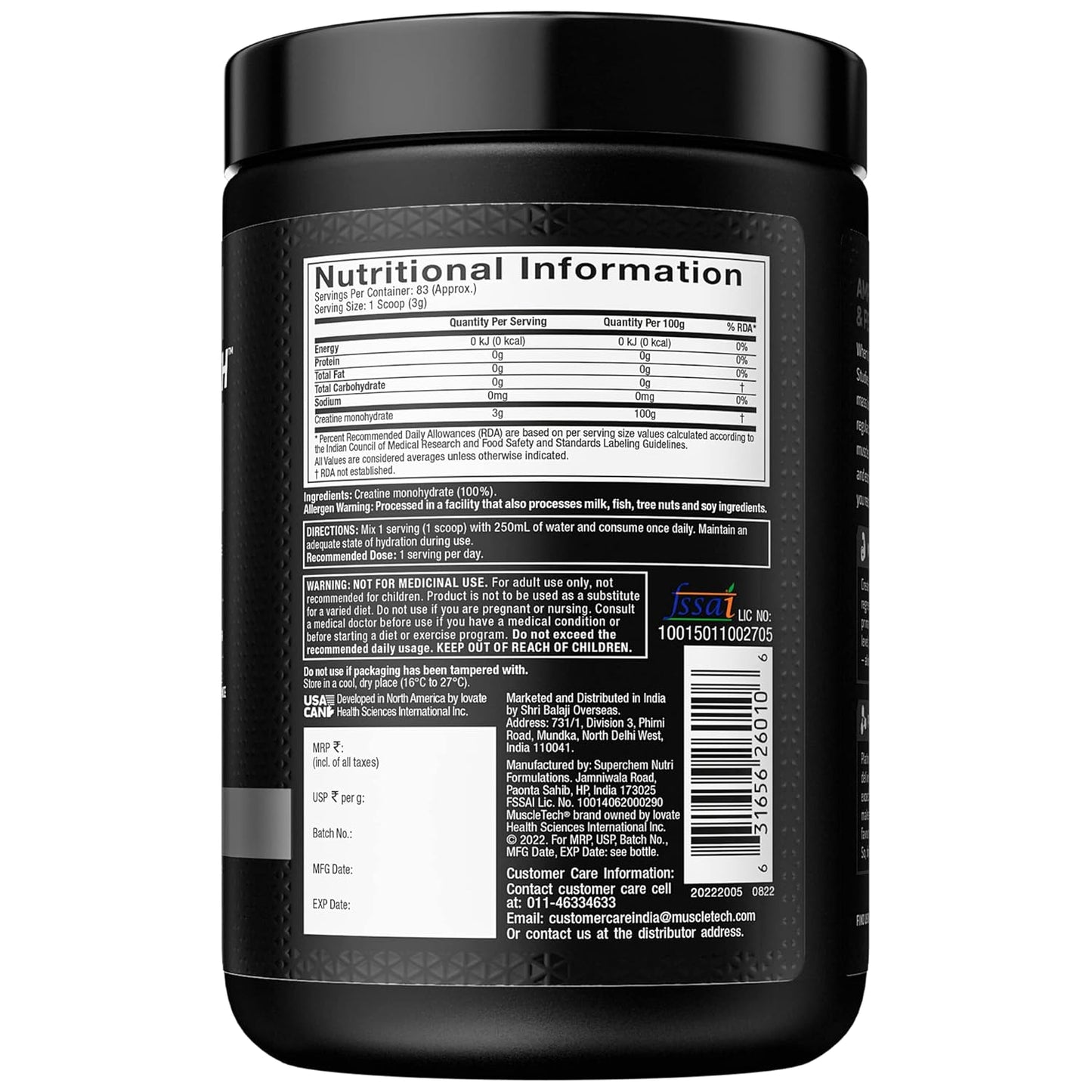 MuscleTech Platinum 100% Creatine Powder | Scientifically Researched to Build Muscle | Increase Muscle Power |Boost Strength & Enhance Performance