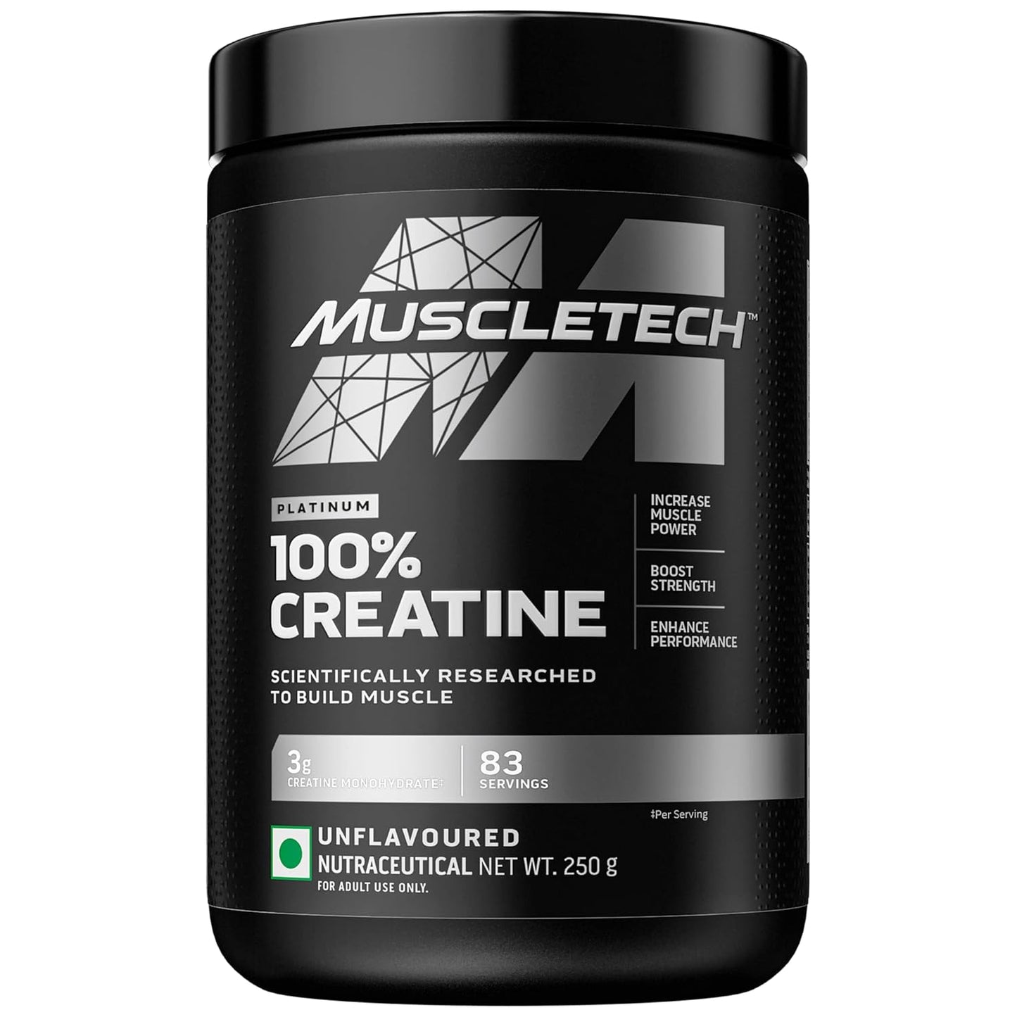 MuscleTech Platinum 100% Creatine Powder | Scientifically Researched to Build Muscle | Increase Muscle Power |Boost Strength & Enhance Performance