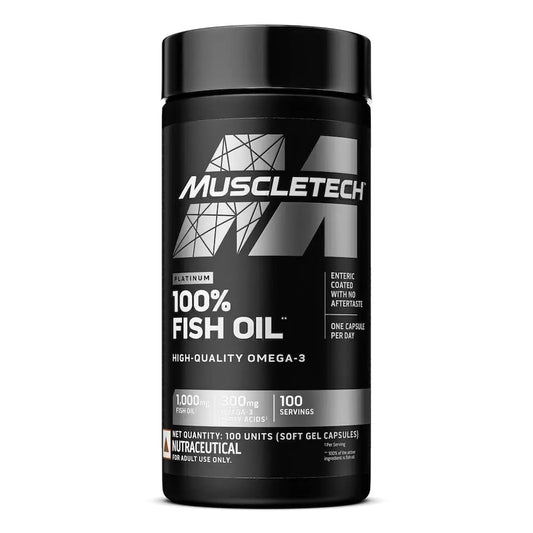 MuscleTech Platinum 100% Fish Oil For Men And Women| 1000Mg Omega 3 With 180 Mg Epa & 120 Mg Dha | For Heart, Joints & Brain Health