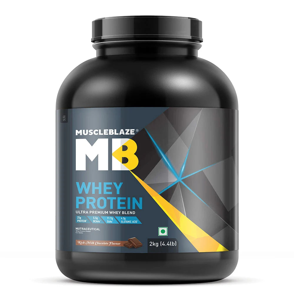 MuscleBlaze 100% Whey Protein Supplement Powder with Digestive Enzyme