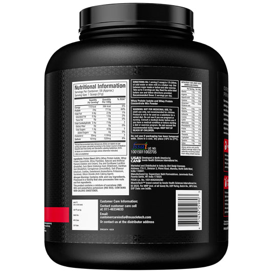 Muscletech Nitrotech 100% Whey Gold |Primary Source-Whey Protein Isolate| 24G Of Pure Protein For Enhanced Lean Muscle| Strength&Recovery| Gluten Free