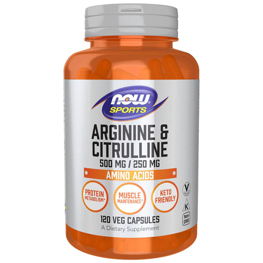 Now Foods | Arginine and Citrulline |500 mg / 250 mg Veg Capsules