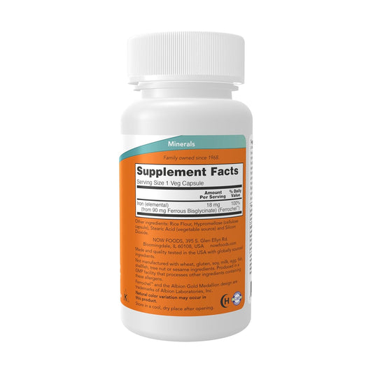 Now Foods| Iron| 18 mg