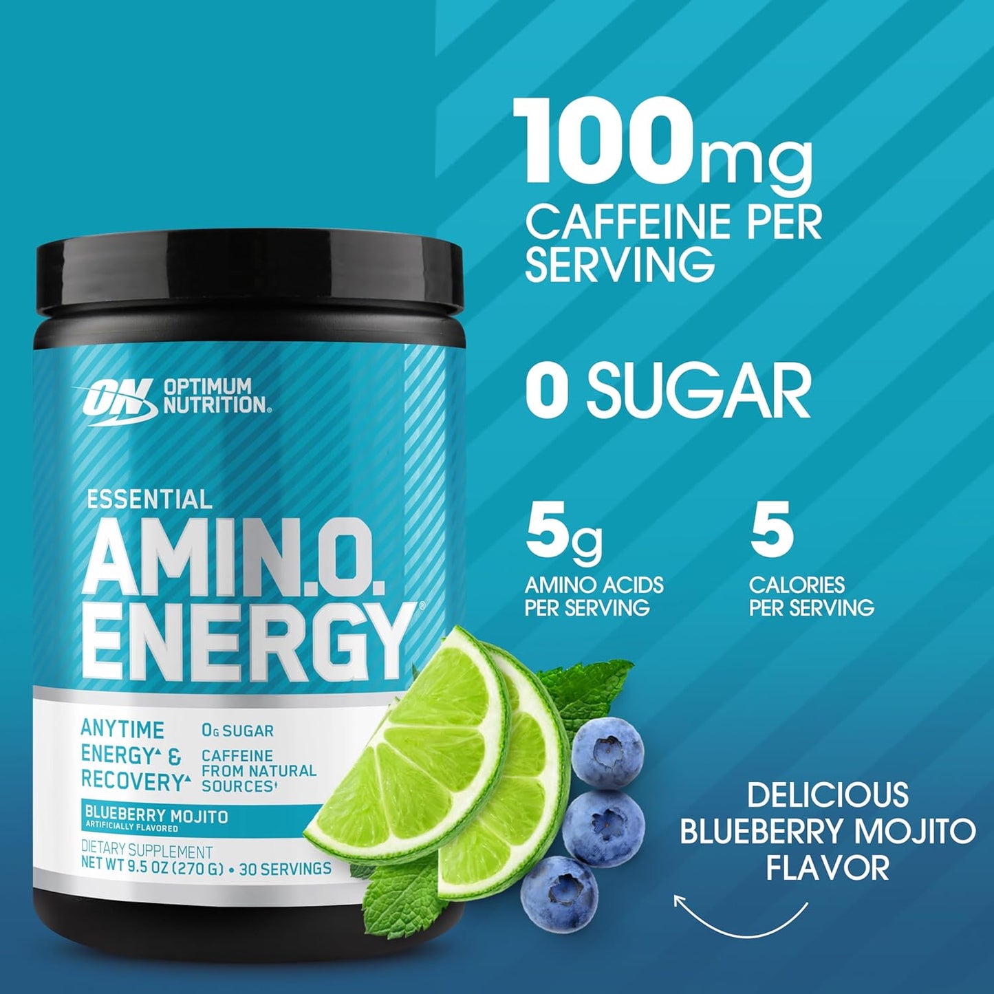 Optimum Nutrition (ON) Amino Energy - Pre Workout with Green Tea Extract | BCAA | Amino Acids | Energy Powder | 30 Servings