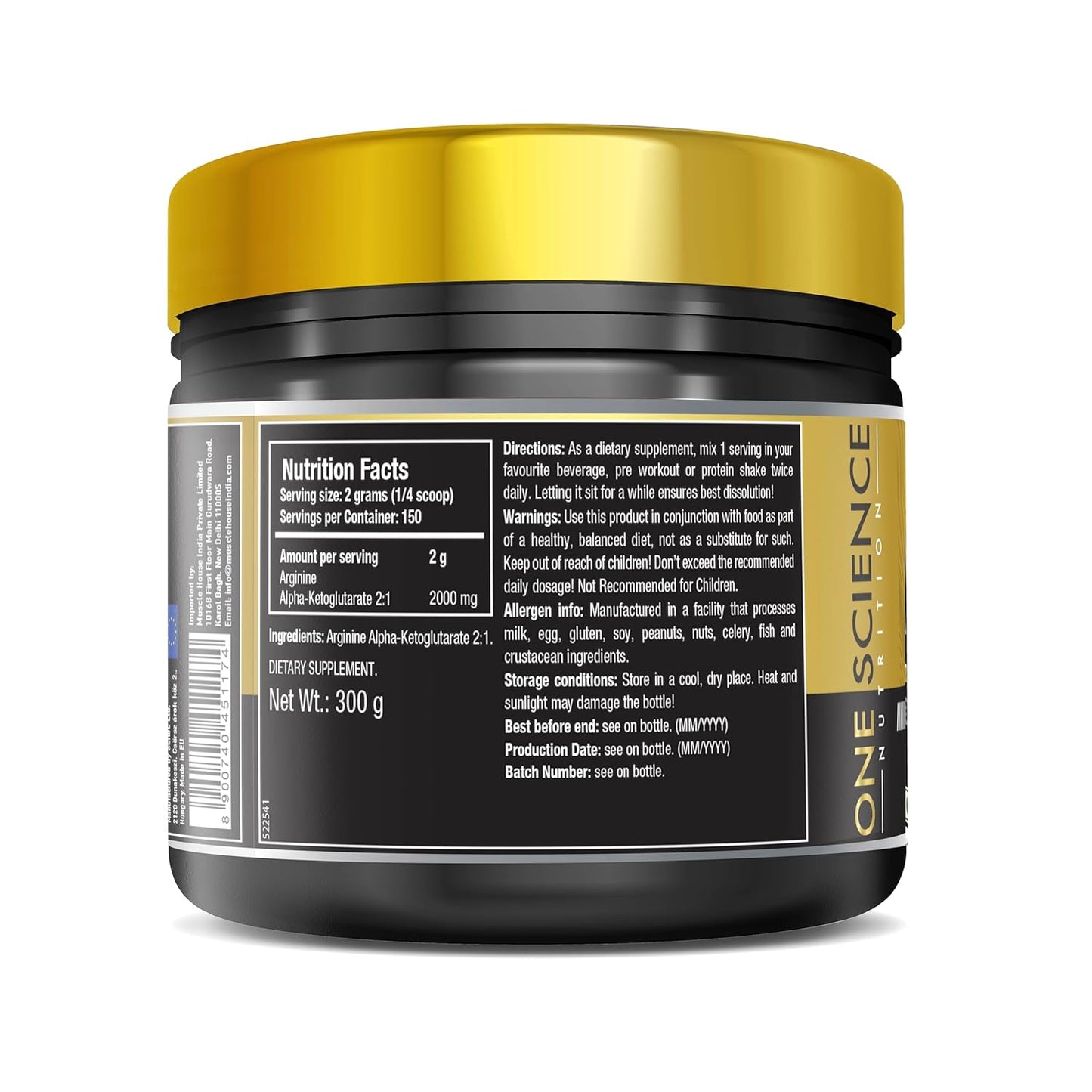 One Science Nutrition AAKG Arginine Alpha-Ketoglutarate | 2000 mg