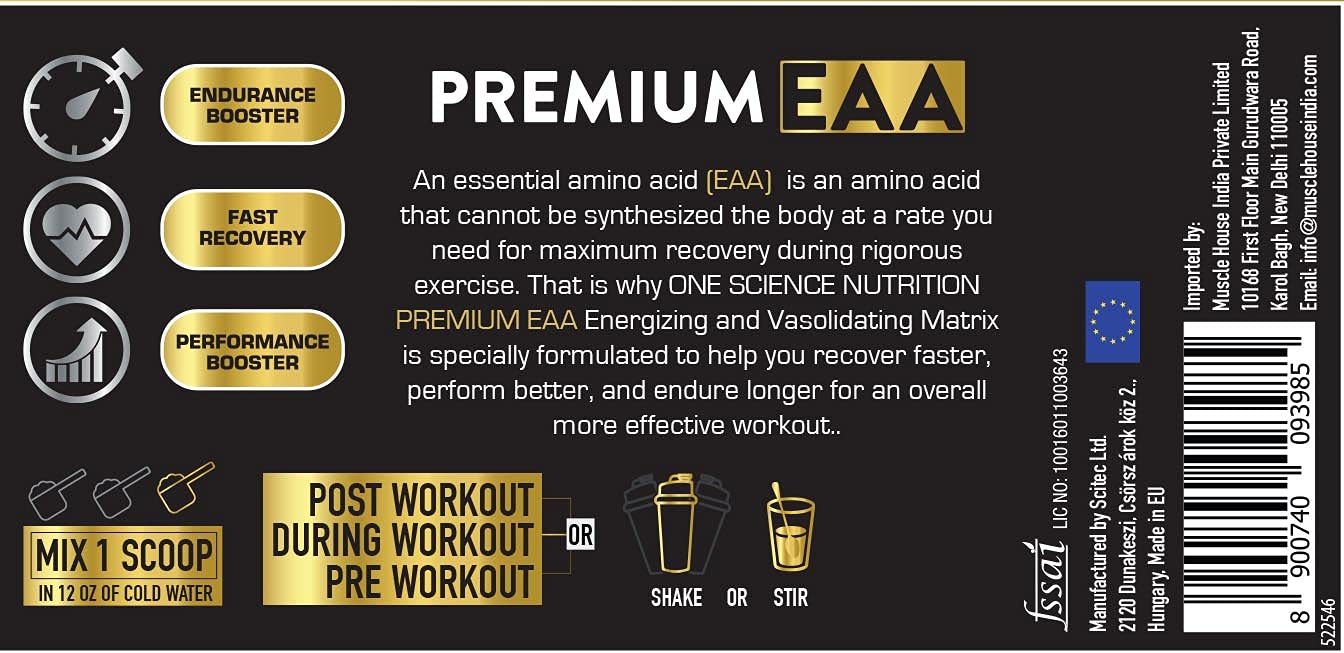 One Science Nutrition (OSN) EAA (Essential Amino Acids) Energizing and Vasodilating Matrix | Supports Muscle Growth & Performance Booster | [30 Serving] | 360G