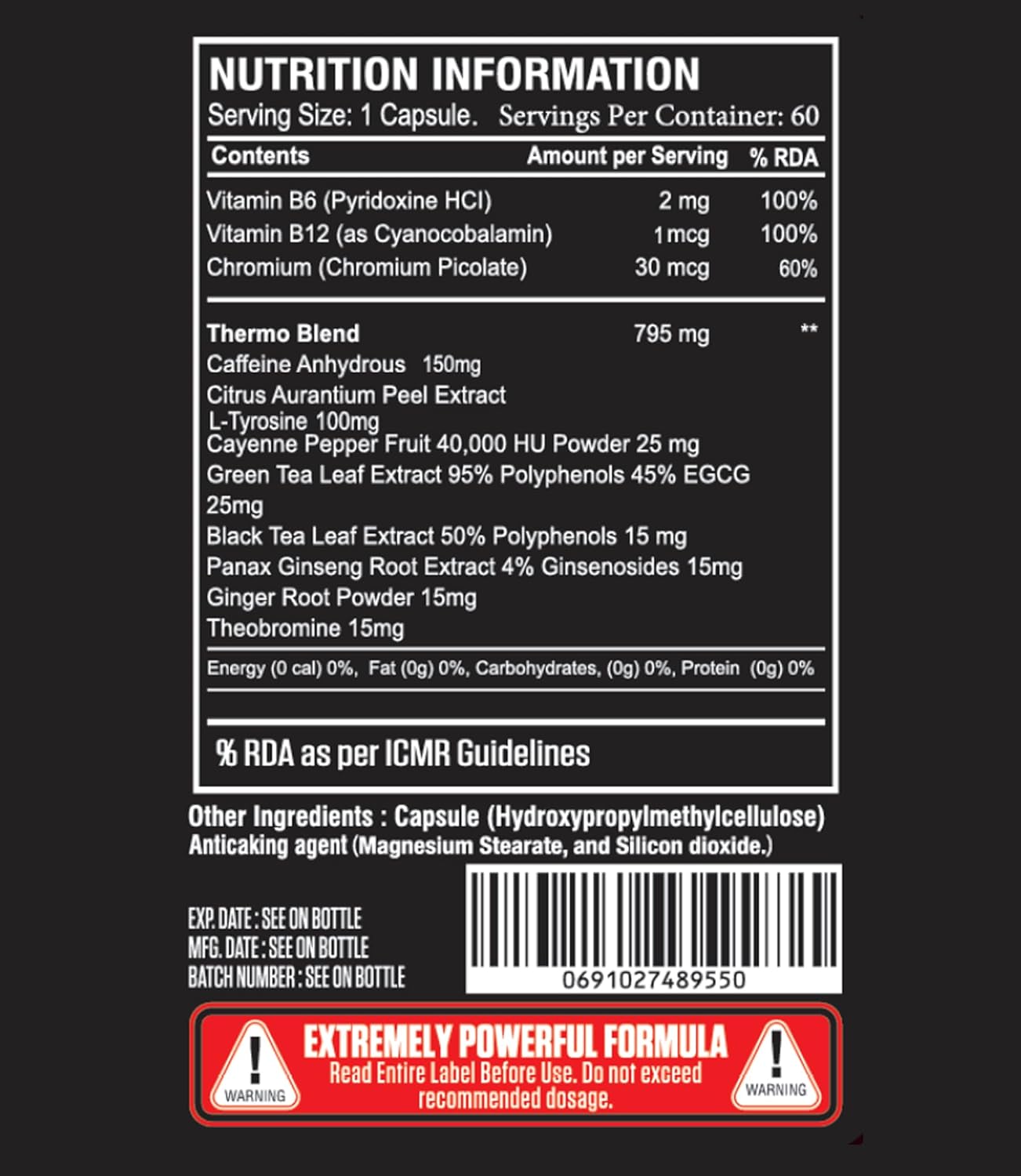 ONE SCIENCE NUTRITION (OSN) Skull Fire | Top Level Fat Burner | 60Cap