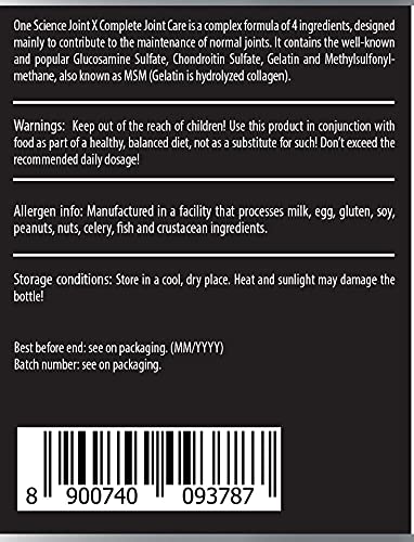 ONE SCIENCE NUTRITION Jointx | Formulated with Glucosamine and Chondroitin| Supports Cartilage Repair| Reduces Joint Pain | 100 Caps