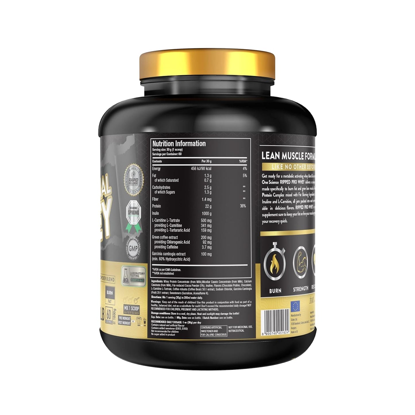 One Science Nutrition (OSN) Ripped Professional Whey fat burning Protein Powder blend |22g Potein |Low sugar | 4lb