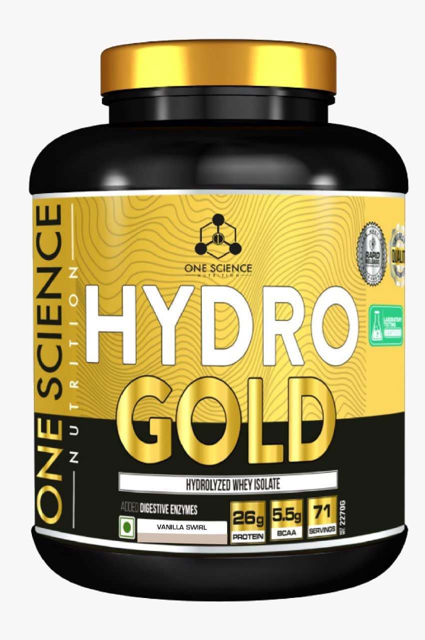One Science Nutrition (OSN) HYDRO GOLD Protein Powder | 5lbs | Hydrolyzed Whey for easy digestion | highly-refined and low-calorie protein | 26g Isolate Protein | 5.5g BCAA