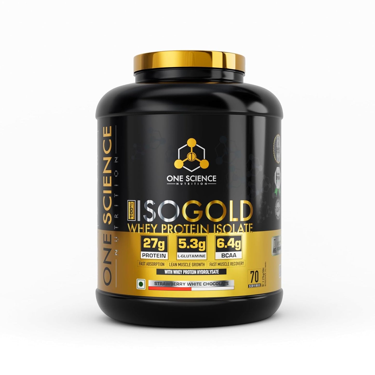 One Science Nutrition (OSN) Iso Gold Whey Protein Grass Fed Whey | 27g Protein | 5.3g Glutamine | 6.4g BCAA