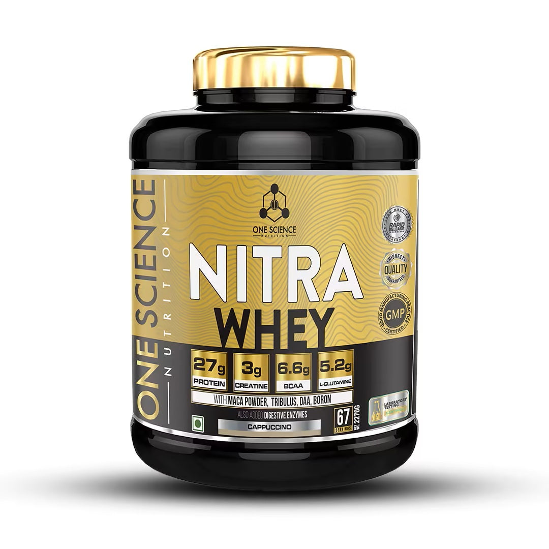 One Science Nutrition (OSN) Nitra Whey | DAA| Tribulus Terrestis| Maca powder and Boron & Creatine Monohydrate | 27g Protein, 3g Creatine, 5.2g Glutamine, 6.6g BCAA | 5 lbs