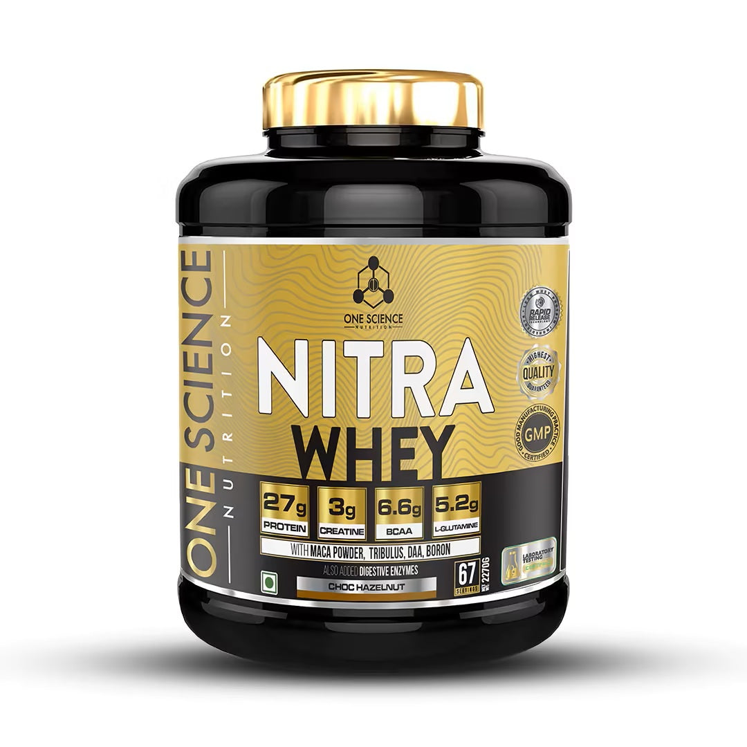 One Science Nutrition (OSN) Nitra Whey | DAA| Tribulus Terrestis| Maca powder and Boron & Creatine Monohydrate | 27g Protein, 3g Creatine, 5.2g Glutamine, 6.6g BCAA | 5 lbs