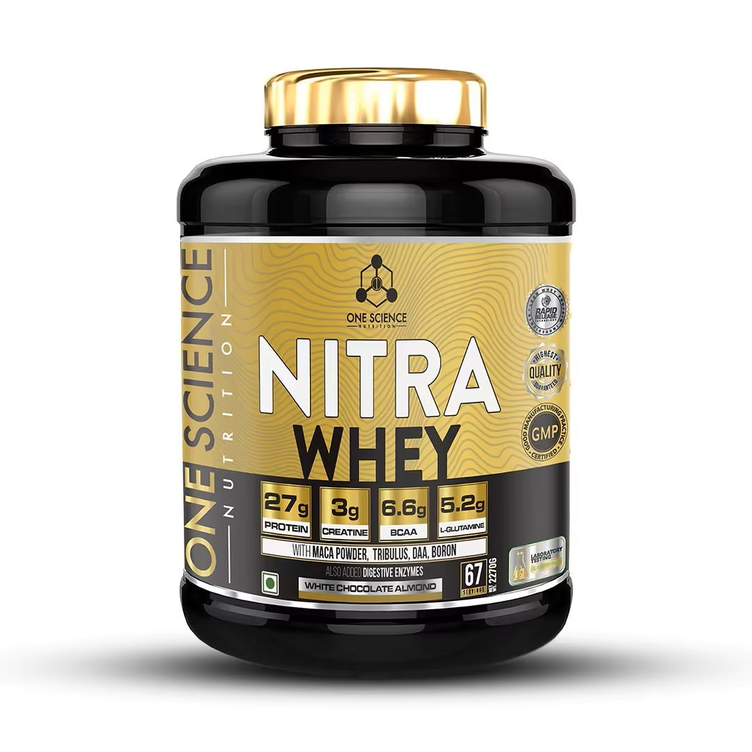 One Science Nutrition (OSN) Nitra Whey | DAA| Tribulus Terrestis| Maca powder and Boron & Creatine Monohydrate | 27g Protein, 3g Creatine, 5.2g Glutamine, 6.6g BCAA | 5 lbs