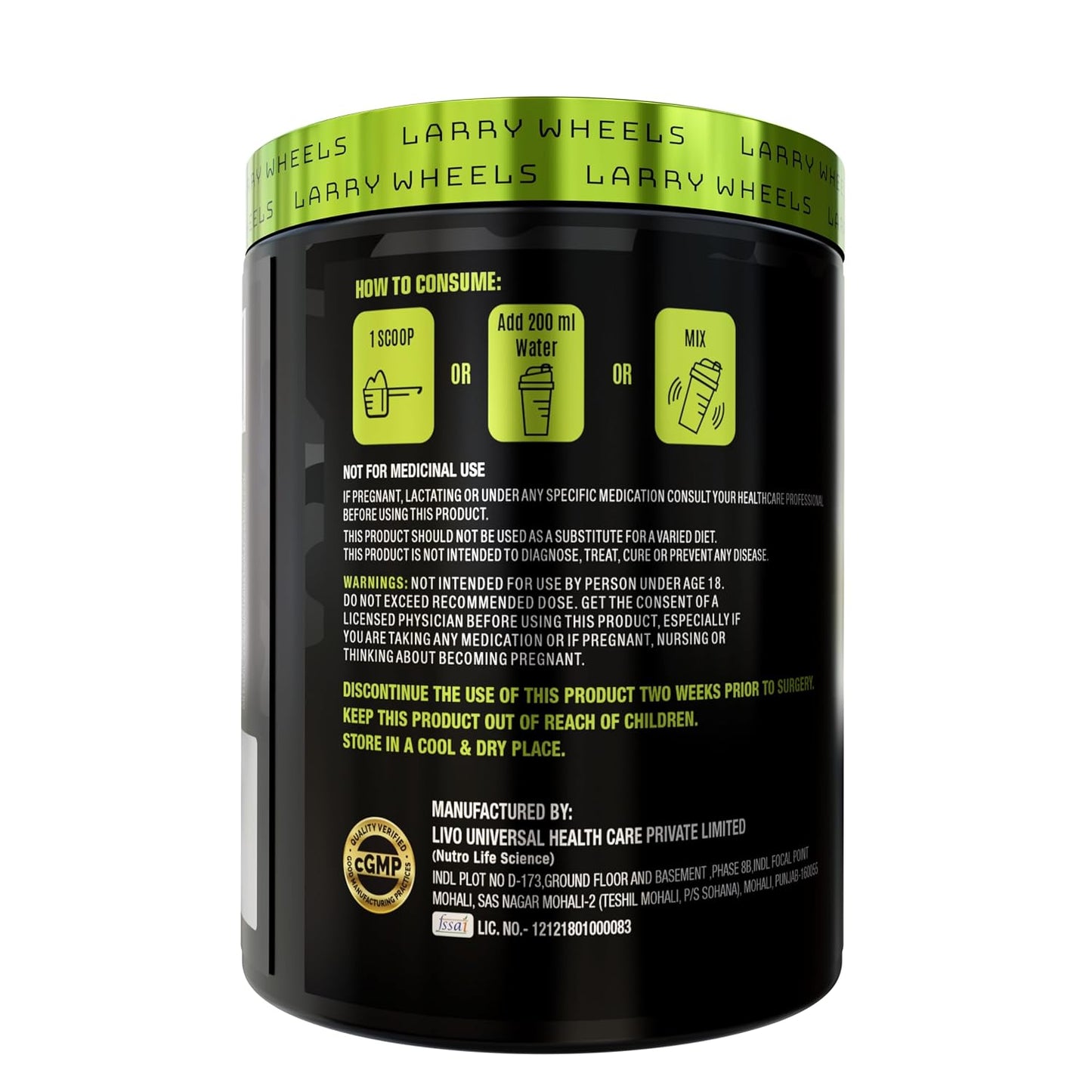 PR Supplements Larry Wheels Tri Creatine Powder