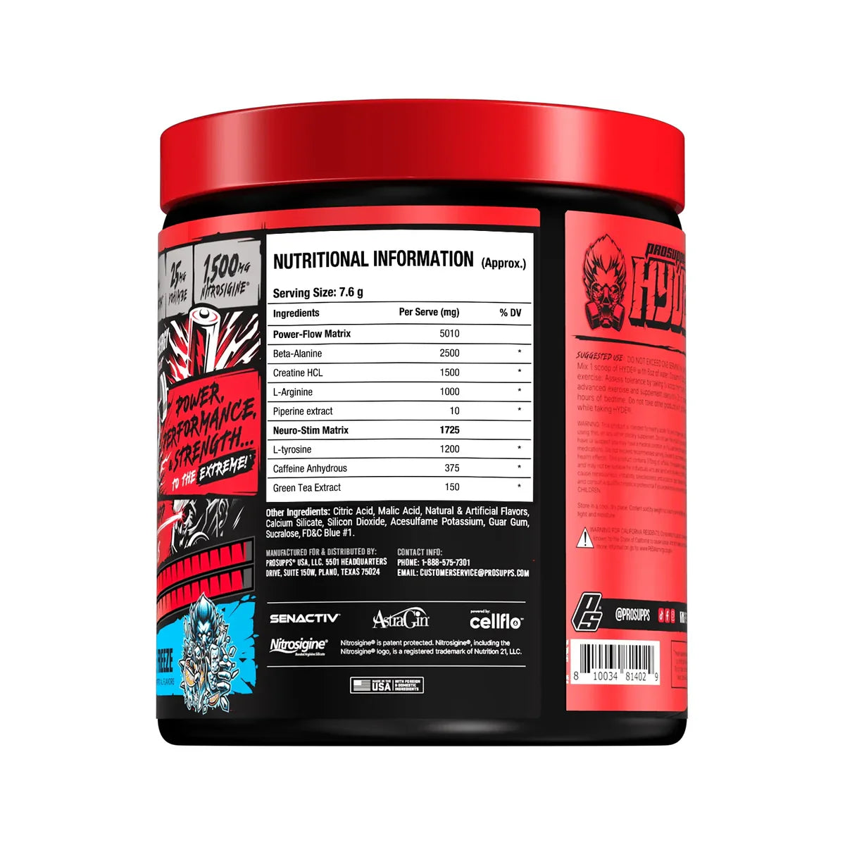 Prosupps Hyde OG Intense Energy| High Stim Pre Workout Supplement | Energy Drink for Gym | Preworkout for Men & Women
