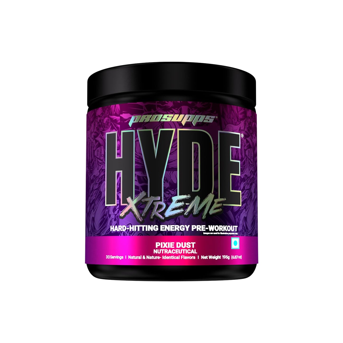 Prosupps Hyde Xtreme |Hard Hitting Energy Pre Workout Supplement | Caffeine| Beta-alanine| Creatine HCl| L-arginine | For Muscle Pump| Vascularity| Strength and Focus