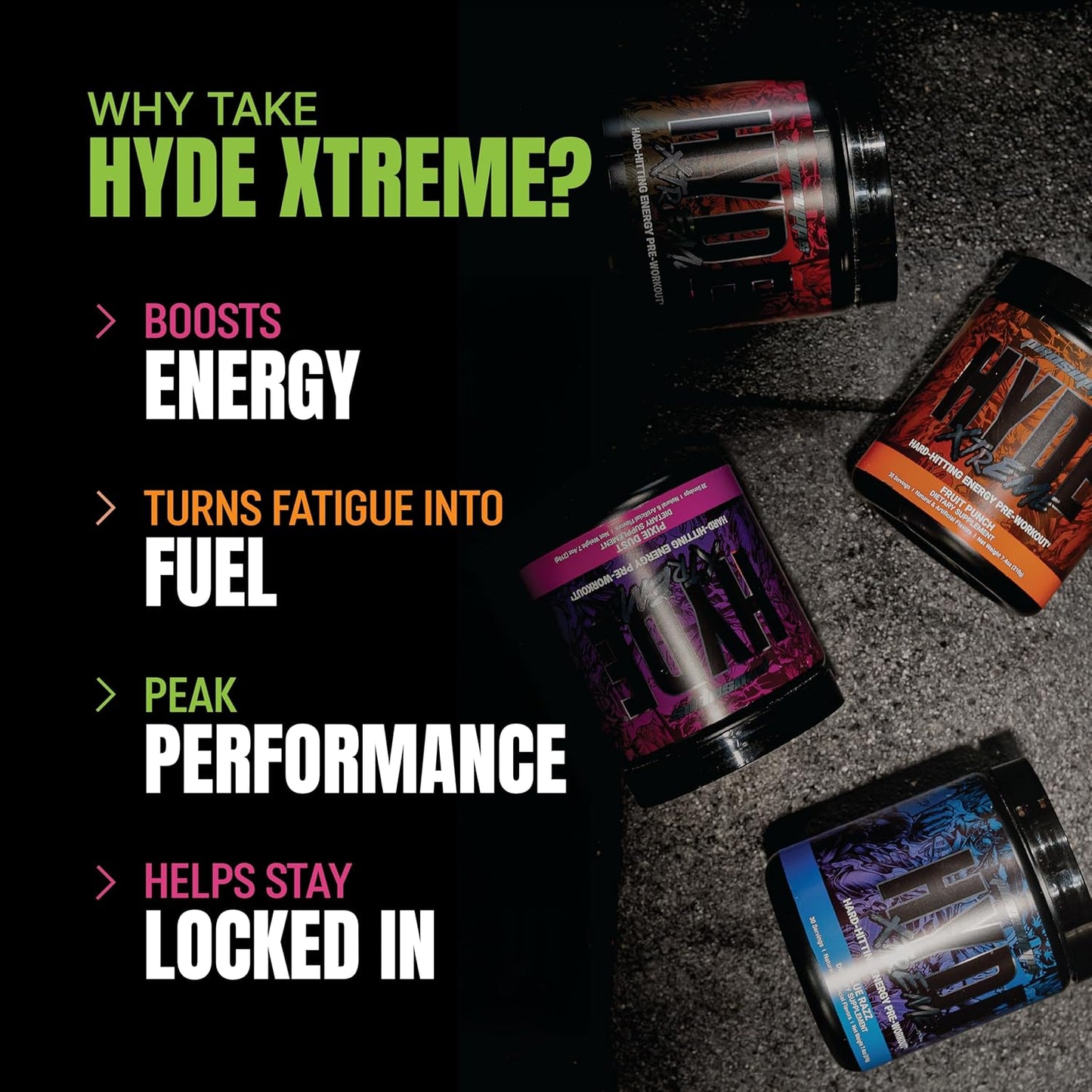 Prosupps Hyde Xtreme |Hard Hitting Energy Pre Workout Supplement | Caffeine| Beta-alanine| Creatine HCl| L-arginine | For Muscle Pump| Vascularity| Strength and Focus