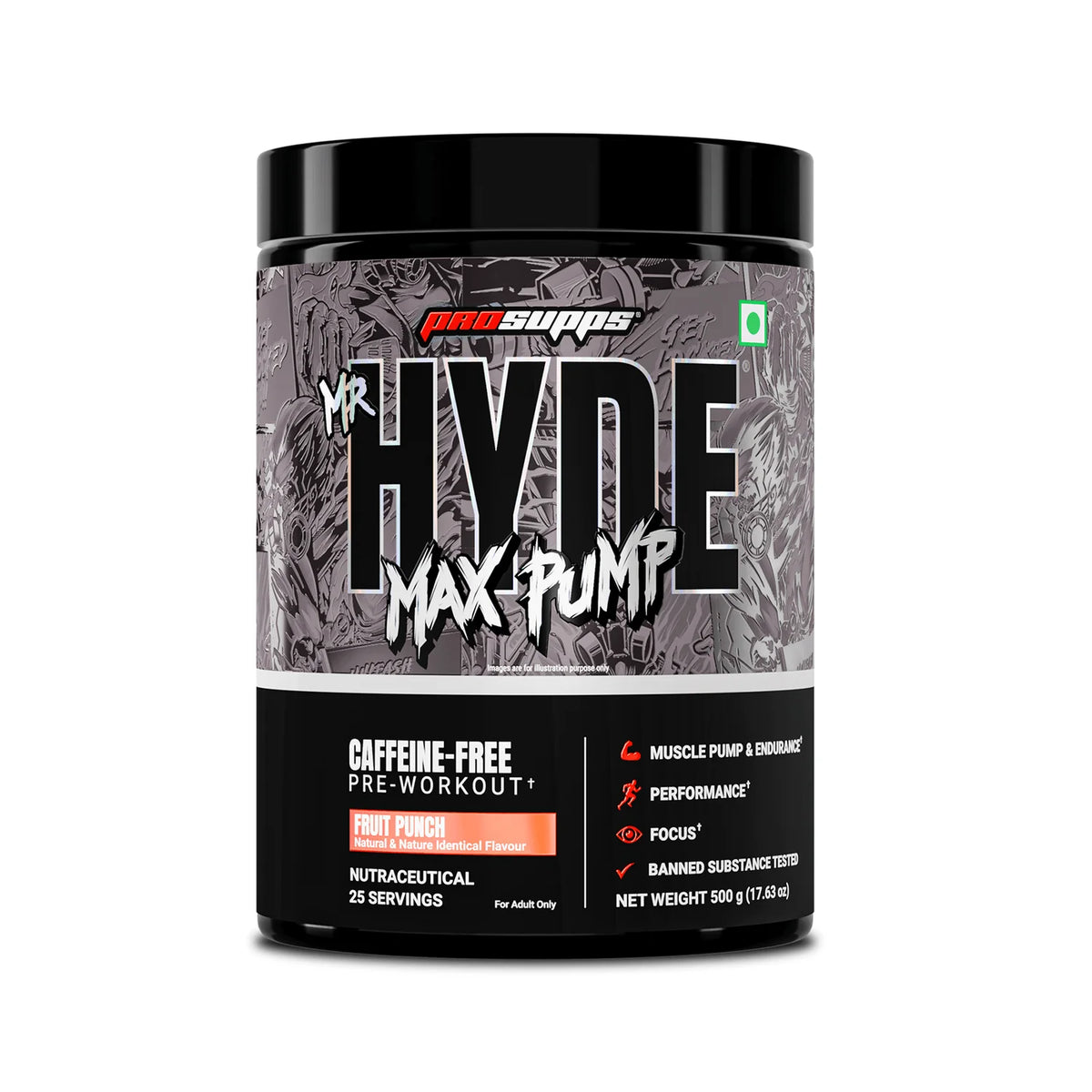 Prosupps Hyde Max Pump Pre workout Supplement | Caffeine Free Pre workout Supplement for Men and Women | Explosive Energy, Pump and Endurance | Taurine, L Citrulline, Beta Alanine