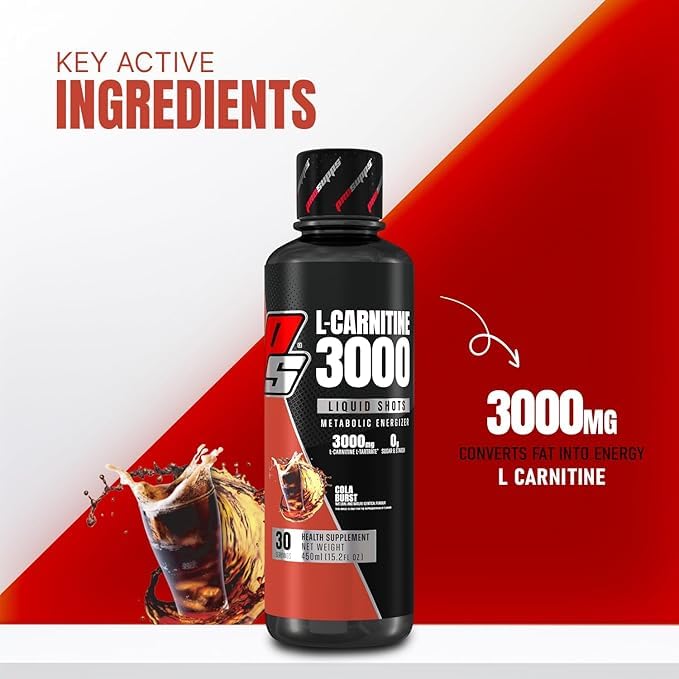 PROSUPPS L-Carnitine 3000mg | Supports Energy Metabolism & Endurance | Zero Added Sugar | No FD&C Dyes | Gluten & Starch Free | For Men & Women