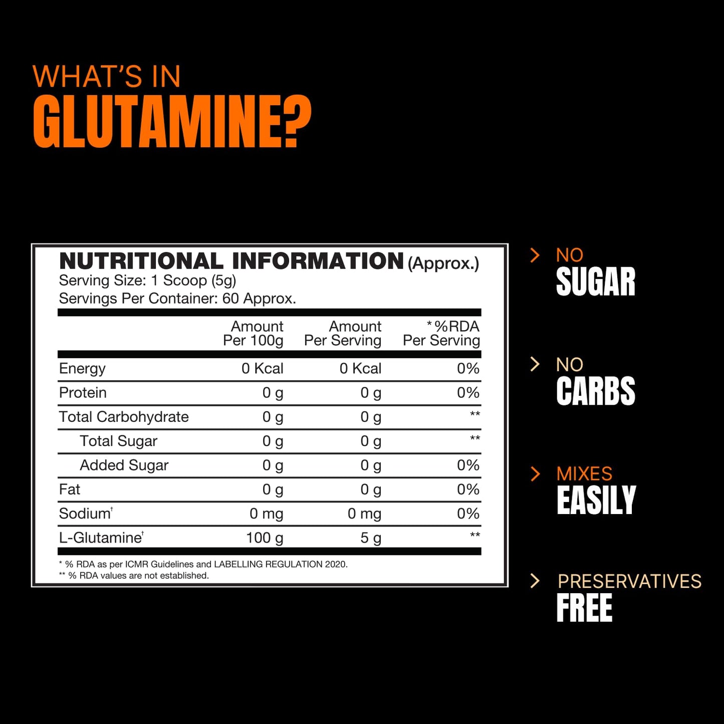 Prosupps Glutamine 300 Amino Acid | Protein Building Block | L Glutamine Supplement | Gym Supplement for Men and Women | Glutamine for Muscle Recovery and Immunity | Gut Health Supplement