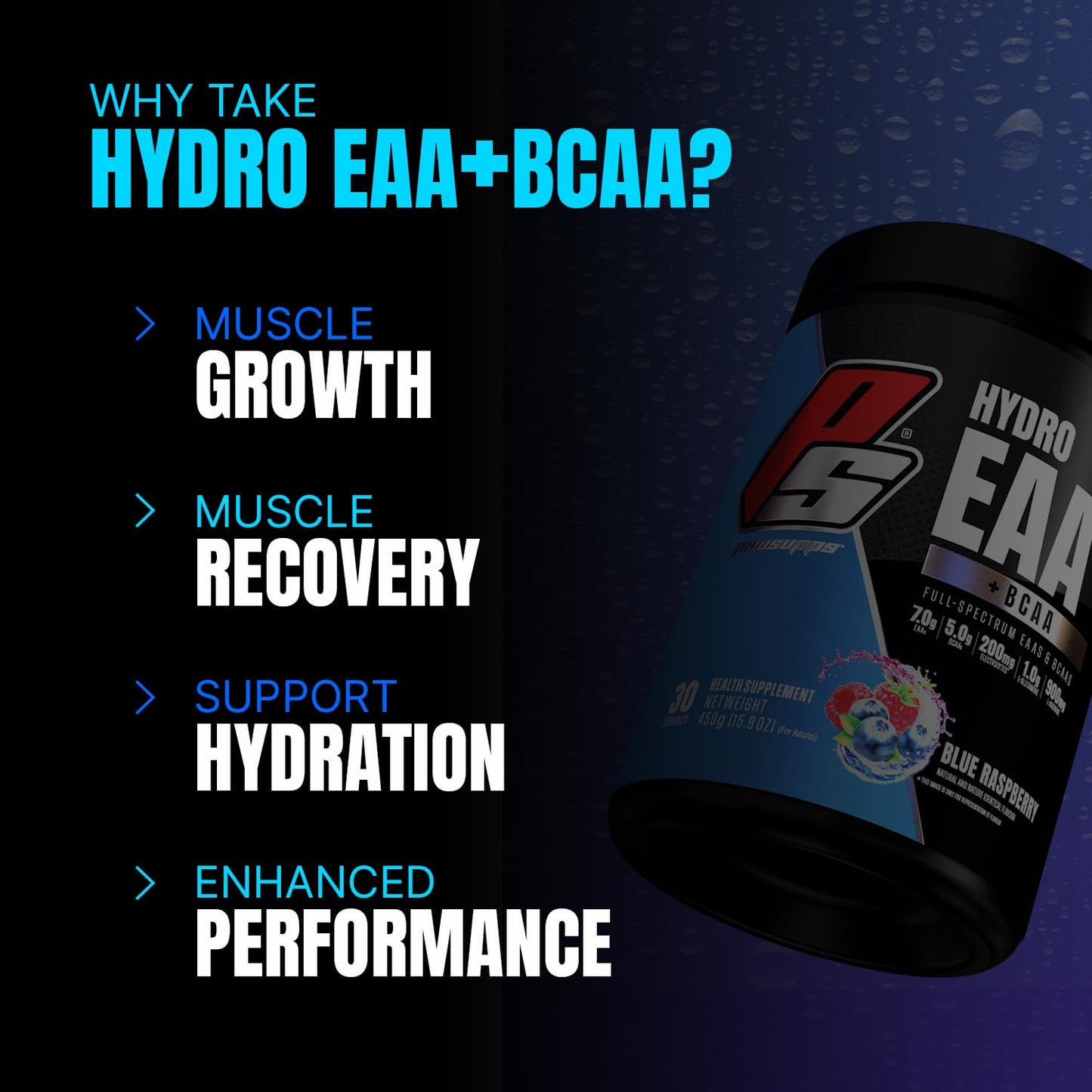 Prosupps Hydro EAA +BCAA Energy Drink for Recovery | Pre, Post, Intra workout Supplement | Essential Amino Acids | Muscle Protein Synthesis | Electrolytes| L-Glutamine| L-Arginine