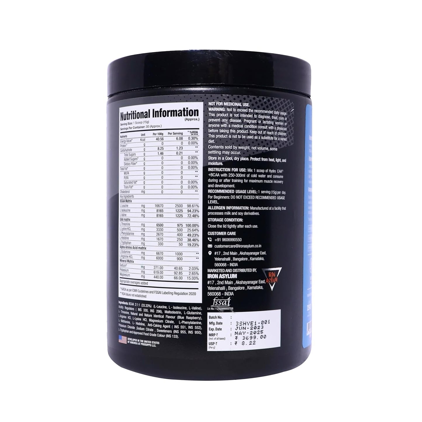 Prosupps Hydro EAA +BCAA Energy Drink for Recovery | Pre, Post, Intra workout Supplement | Essential Amino Acids | Muscle Protein Synthesis | Electrolytes| L-Glutamine| L-Arginine
