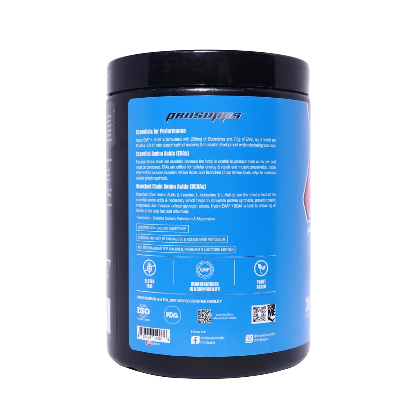 Prosupps Hydro EAA +BCAA Energy Drink for Recovery | Pre, Post, Intra workout Supplement | Essential Amino Acids | Muscle Protein Synthesis | Electrolytes| L-Glutamine| L-Arginine