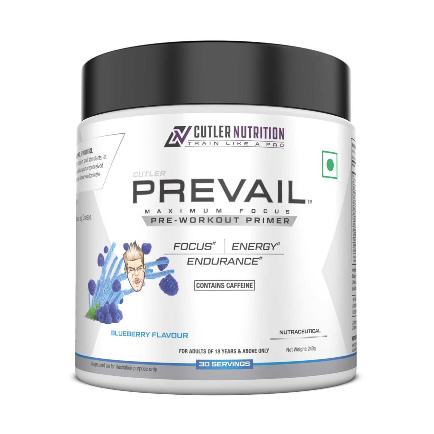 Cutler Nutrition Prevail Pre Workout Powder with Nootropics| Pre Workout for Men and Women | Cutting Edge Energy and Focus Supplement with L Citrulline, Alpha GPC, L Tyrosine, Neurofactor
