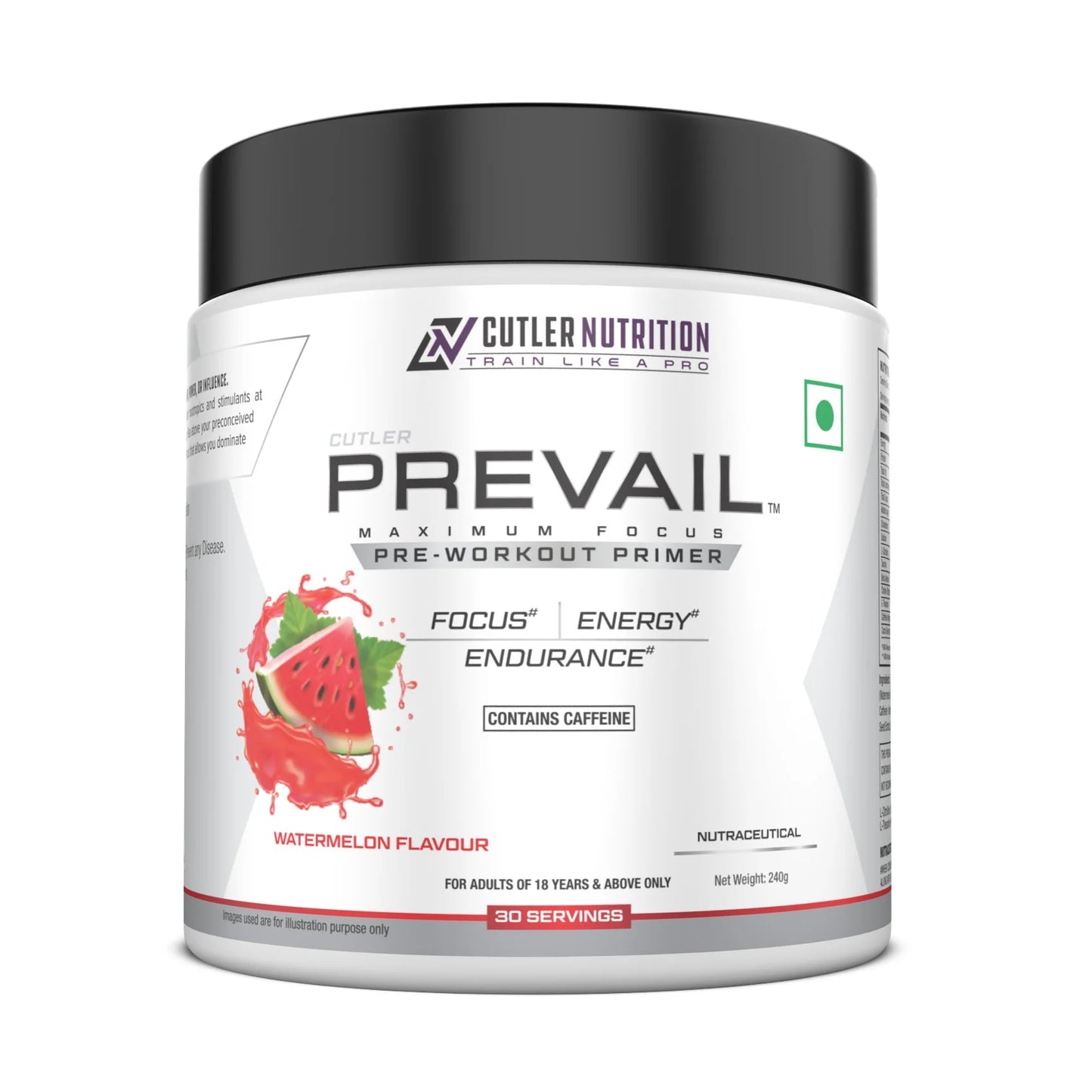 Cutler Nutrition Prevail Pre Workout Powder with Nootropics| Pre Workout for Men and Women | Cutting Edge Energy and Focus Supplement with L Citrulline, Alpha GPC, L Tyrosine, Neurofactor