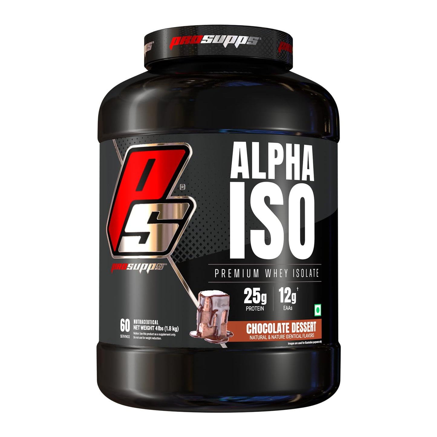PS PROSUPPS Alpha Iso Premium Whey Isolate |Whey Protein Isolate For Muscle Growth&Recovery | Isolate Whey Protein For Muscle Gain| 25G Protein | 12G Eaa | Zero Sugar