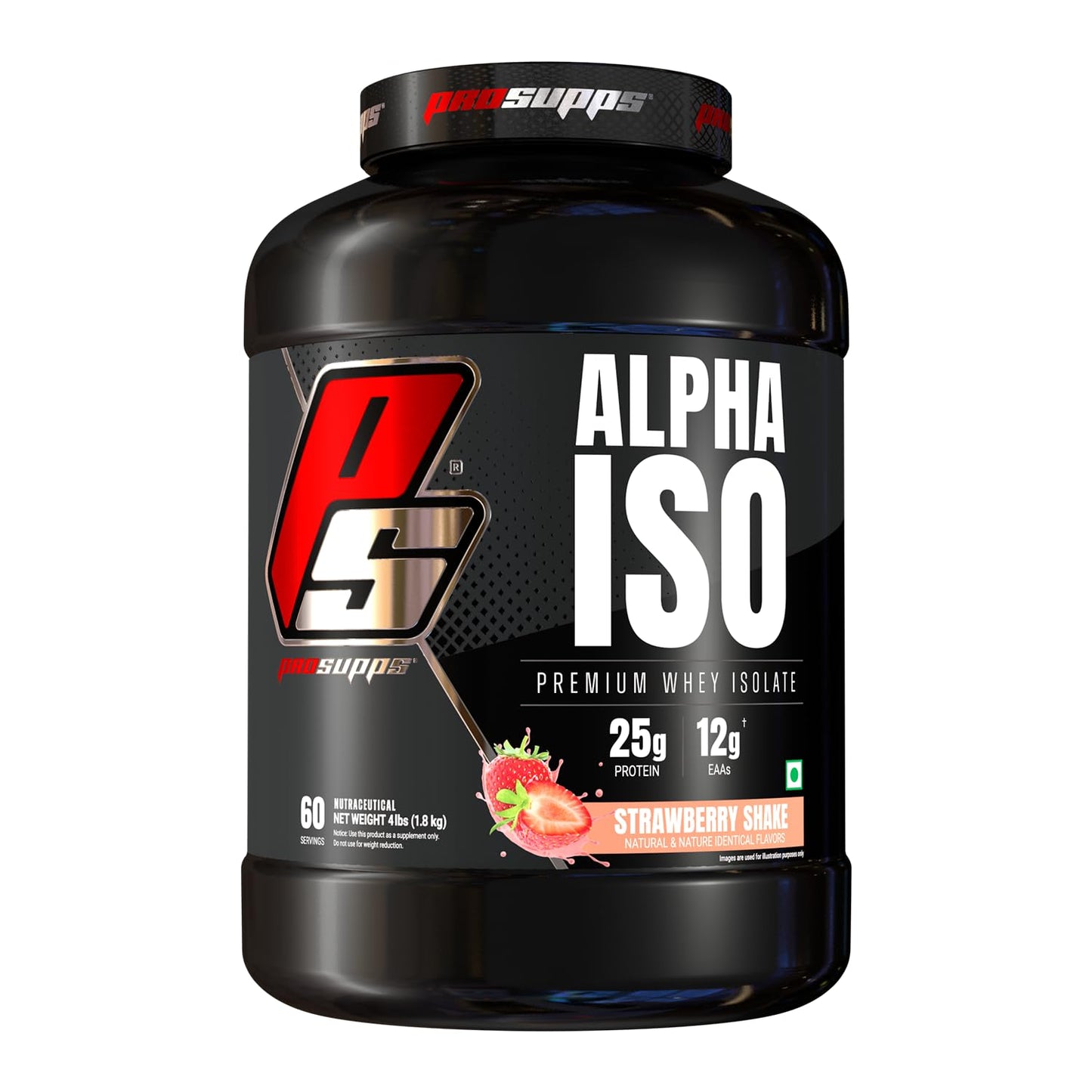 PS PROSUPPS Alpha Iso Premium Whey Isolate |Whey Protein Isolate For Muscle Growth&Recovery | Isolate Whey Protein For Muscle Gain| 25G Protein | 12G Eaa | Zero Sugar