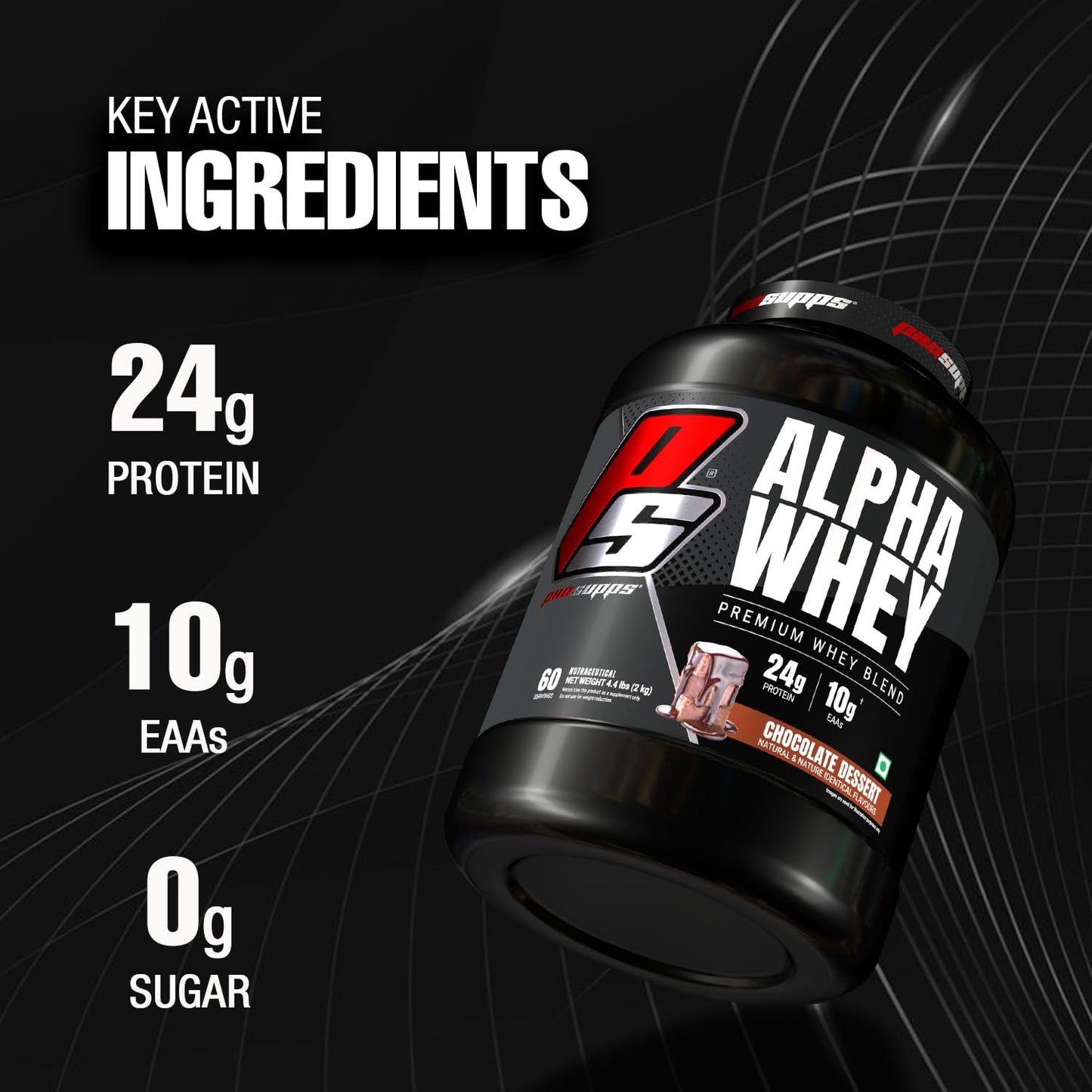 Prosupps Alpha Whey Protein | High Rated Whey Protein | Premium Whey Protein | 24g Protein | 10g EAA | Protein Powder for Bodybuilding | Sports Supplement