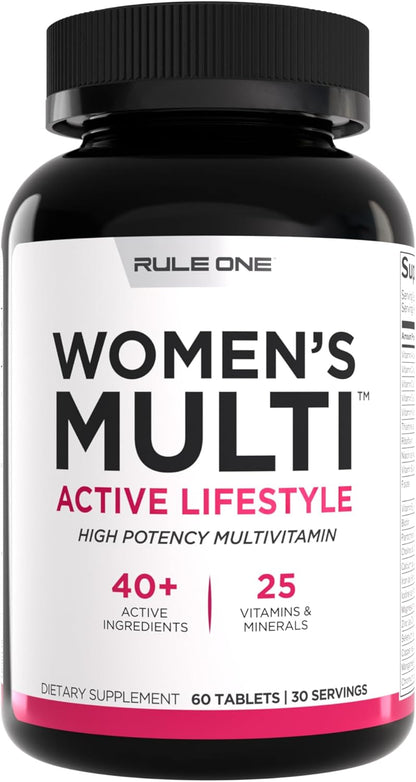 Rule1 Women's Multi - Women's Daily Vitamins | Essential Minerals | Superfoods and Botanical Extracts for Active Lifestyles and Wellness Support
