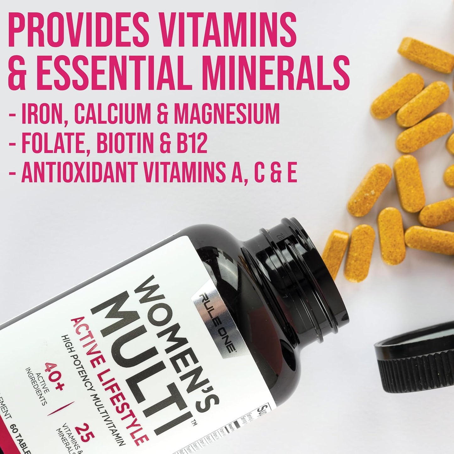 Rule1 Women's Multi - Women's Daily Vitamins | Essential Minerals | Superfoods and Botanical Extracts for Active Lifestyles and Wellness Support