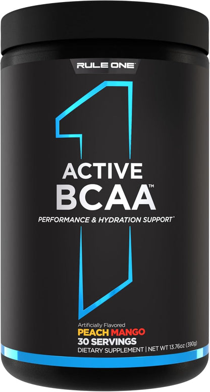 Rule1 Active BCAA | Performance| Hydration| and Recovery Support with 5g BCAAs + Electrolytes| L-Glutamine| and Citrulline |30 Servings