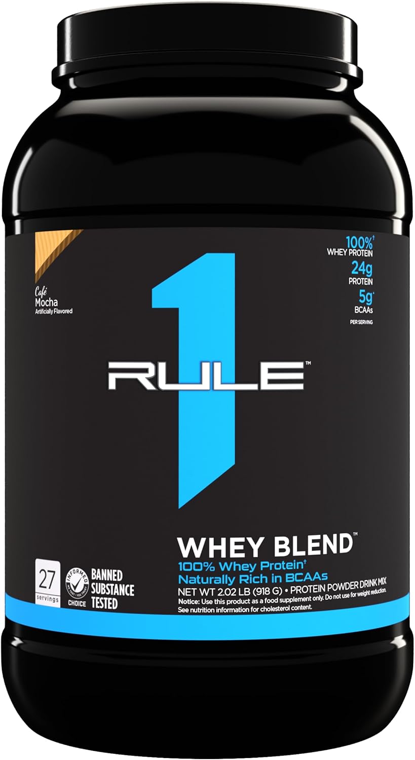 Rule One Proteins | R1 Whey Blend | 24g Fast-Acting Whey Protein Concentrates | Isolates | and Hydrolysates Per Serving | with Naturally Occurring EAAs and BCAAs