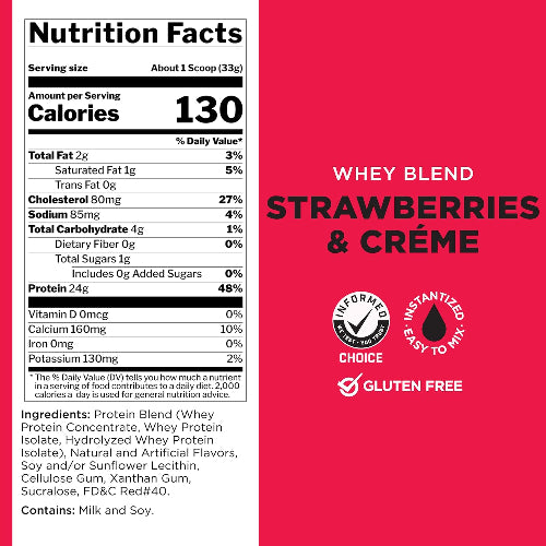 Rule One Proteins | R1 Whey Blend | 24g Fast-Acting Whey Protein Concentrates | Isolates | and Hydrolysates Per Serving | with Naturally Occurring EAAs and BCAAs