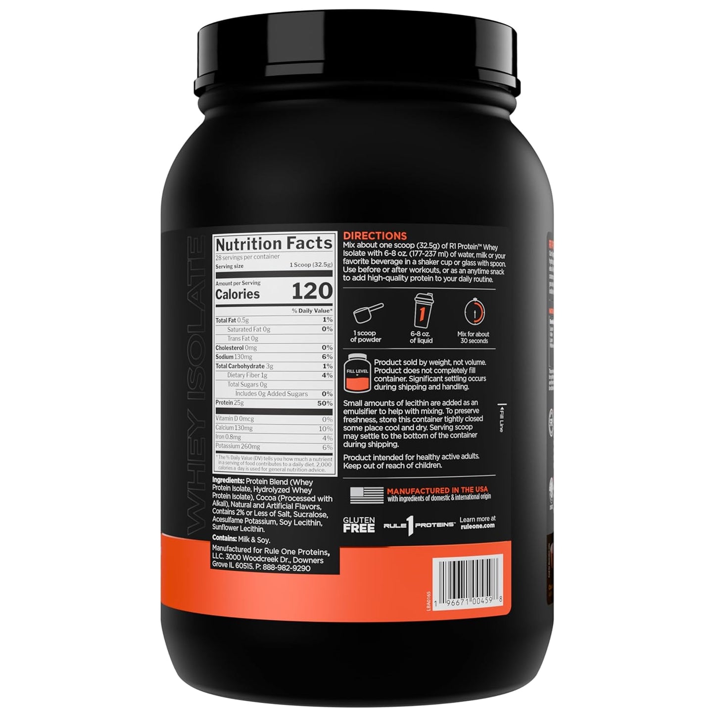 Rule1 R1 Protein Whey Isolate | 25g Protein 6g BCAA Exclusively from Isolated Hydrolyzed Sources for Workout Recovery