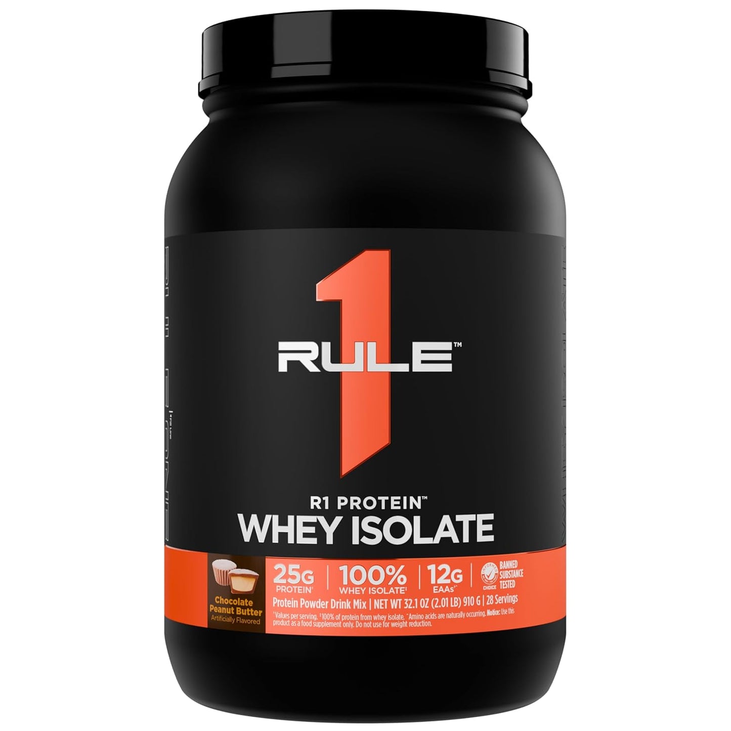 Rule1 R1 Protein Whey Isolate | 25g Protein 6g BCAA Exclusively from Isolated Hydrolyzed Sources for Workout Recovery
