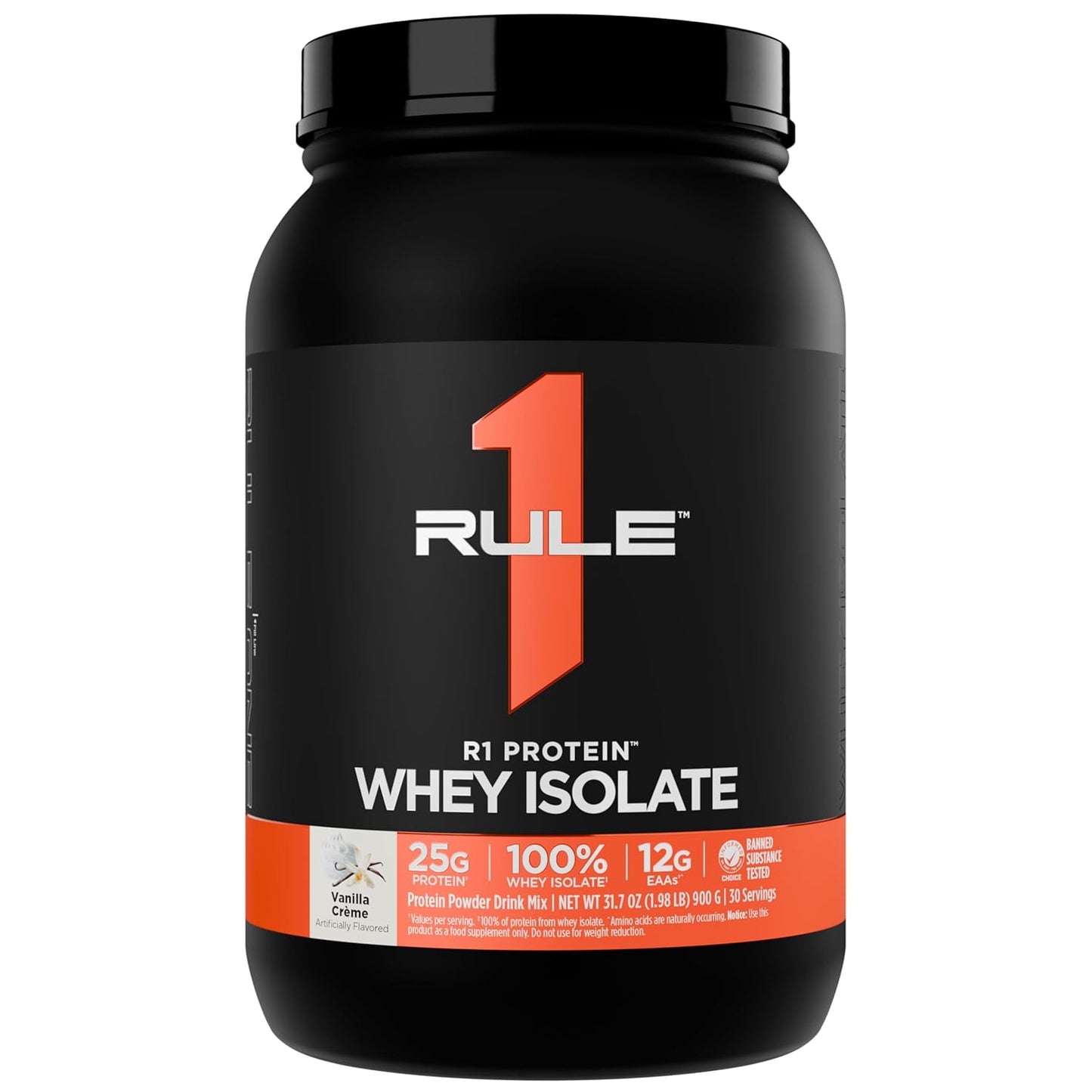 Rule1 R1 Protein Whey Isolate | 25g Protein 6g BCAA Exclusively from Isolated Hydrolyzed Sources for Workout Recovery