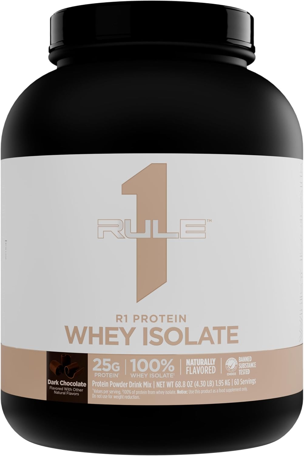 Rule1 Rule 1 R1 Protein Whey Isolate - with 25g Protein 6g BCAA Exclusively from Isolated Hydrolyzed Sources for Workout Recovery