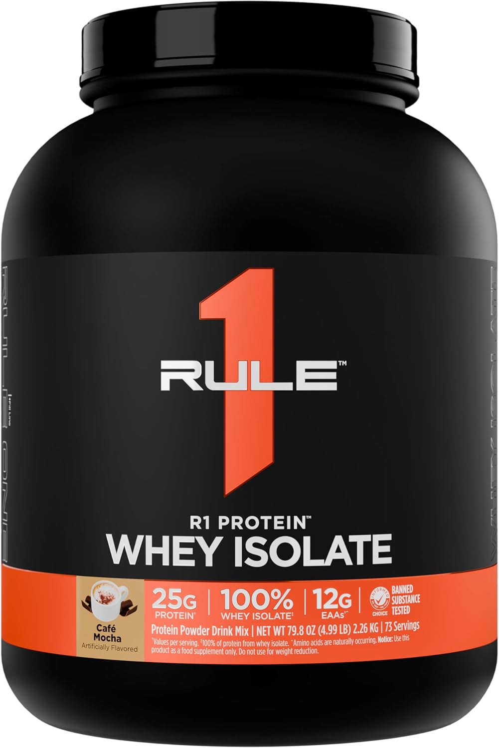 Rule1 Rule 1 R1 Protein Whey Isolate - with 25g Protein 6g BCAA Exclusively from Isolated Hydrolyzed Sources for Workout Recovery