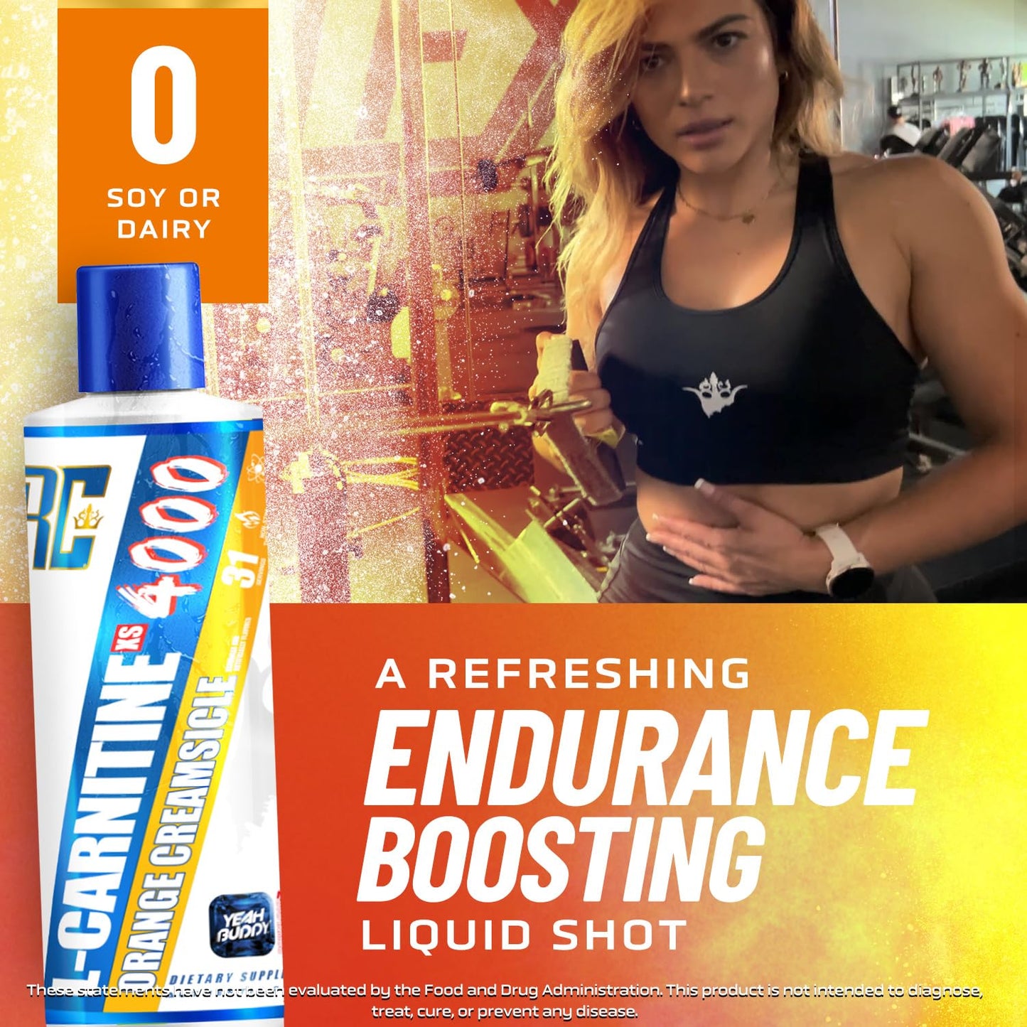 Ronnie Coleman Signature Series L Carnitine XS 4000 Liquid| Stimulant Free| Sugar Free| Zero Carbs| Lean Muscle Strength Support for Men & Women| 16 Oz