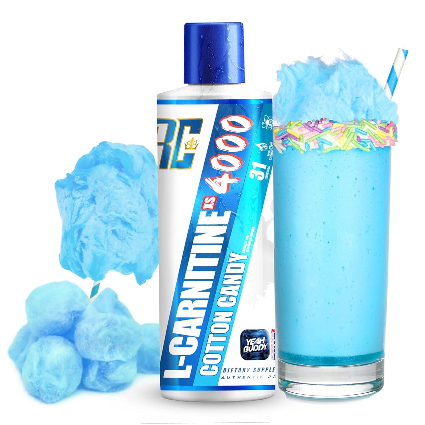 Ronnie Coleman Signature Series L Carnitine XS 4000 Liquid| Stimulant Free| Sugar Free| Zero Carbs| Lean Muscle Strength Support for Men & Women| 16 Oz