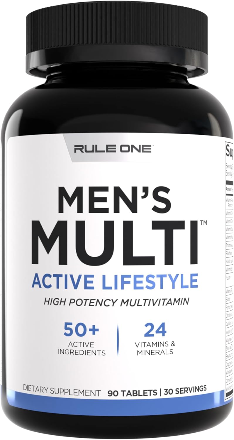 Rule1 Men's Multi | Men's Daily Vitamins| Essential Minerals| Superfoods| Digestive Enzymes| Amino Acids & Antioxidants for Active Lifestyles and Wellness Support