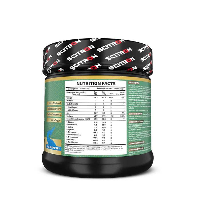 Scitron Nitro Series EAA 9 Essential Amino Acids |6.5g EAA| 4.8g BCAA| 0g Sugar
