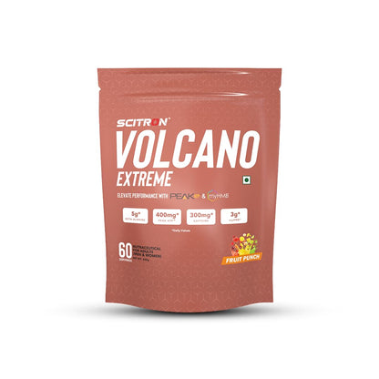 Scitron Volcano Extreme Pre-Workout | India's First Pre-Workout with Peak ATP & myHMB| 5g of Beta-Alanine| 400mg Peak ATP| 300mg caffeine| 3g myHMB